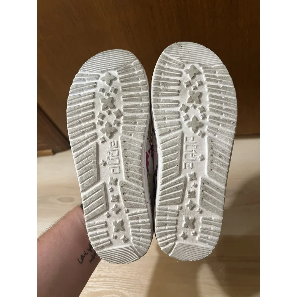 Hey Dude Wendy Youth White‎ Dino Print Slip On Shoe US 2